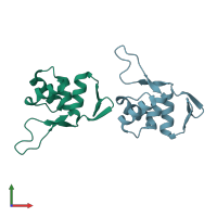 PDB entry 5ydf coloured by chain, front view.