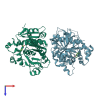 PDB entry 5ye8 coloured by chain, top view.