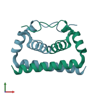 PDB entry 5ygh coloured by chain, front view.