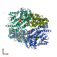 PDB entry 5ygs coloured by chain, front view.