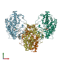 PDB entry 5yh2 coloured by chain, front view.