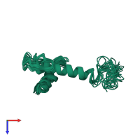 PDB entry 5yhn coloured by chain, ensemble of 20 models, top view.