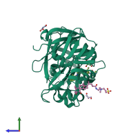 PDB entry 5yic coloured by chain, side view.