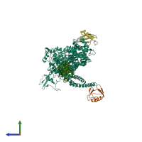 PDB entry 5yik coloured by chain, side view.