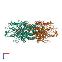 PDB entry 5yjy coloured by chain, top view.