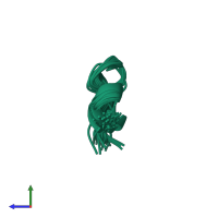 PDB entry 5ykl coloured by chain, ensemble of 20 models, side view.