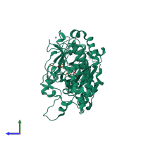 PDB entry 5yko coloured by chain, side view.