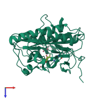 PDB entry 5ykp coloured by chain, top view.