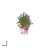 PDB entry 5yl4 coloured by chain, side view.