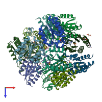 PDB entry 5yl5 coloured by chain, top view.