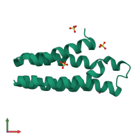 PDB entry 5yo3 coloured by chain, front view.