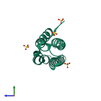 PDB entry 5yo3 coloured by chain, side view.