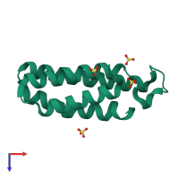 PDB entry 5yo3 coloured by chain, top view.