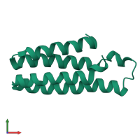 PDB entry 5yo4 coloured by chain, front view.