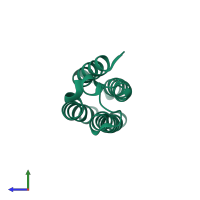 PDB entry 5yo4 coloured by chain, side view.