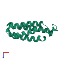 PDB entry 5yo4 coloured by chain, top view.