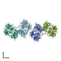 PDB entry 5yp3 coloured by chain, front view.