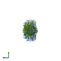 PDB entry 5yp3 coloured by chain, side view.
