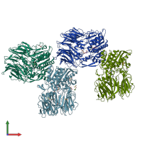 PDB entry 5yp4 coloured by chain, front view.