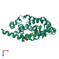 PDB entry 5yp5 coloured by chain, top view.