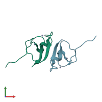 PDB entry 5yp8 coloured by chain, front view.