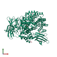 PDB entry 5yq2 coloured by chain, front view.