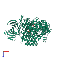 PDB entry 5yq2 coloured by chain, top view.