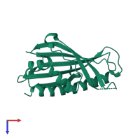 PDB entry 5yqi coloured by chain, top view.
