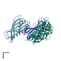 PDB entry 5yqj coloured by chain, top view.