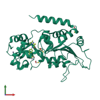 PDB entry 5yqm coloured by chain, front view.