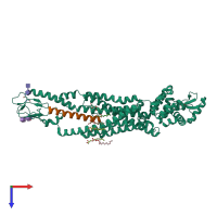 PDB entry 5yqz coloured by chain, top view.
