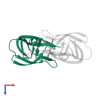 Protease in PDB entry 5yrs, assembly 1, top view.