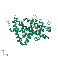 PDB entry 5yt2 coloured by chain, front view.