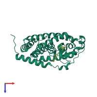 PDB entry 5yt2 coloured by chain, top view.