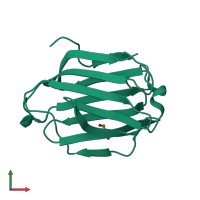 PDB entry 5yt4 coloured by chain, front view.