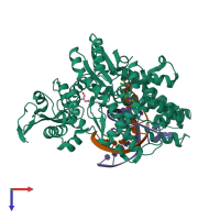 PDB entry 5ytg coloured by chain, top view.