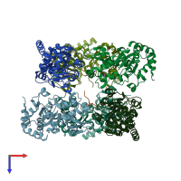 PDB entry 5ytk coloured by chain, top view.