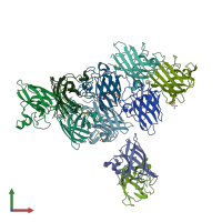 PDB entry 5yto coloured by chain, front view.