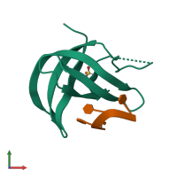 PDB entry 5yts coloured by chain, front view.