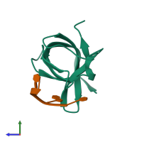 PDB entry 5ytx coloured by chain, side view.