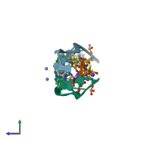 PDB entry 5ytz coloured by chain, side view.