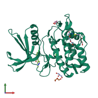 PDB entry 5yvb coloured by chain, front view.