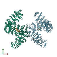 PDB entry 5yvg coloured by chain, front view.