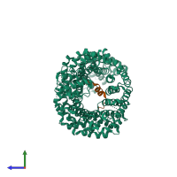 PDB entry 5yvh coloured by chain, side view.