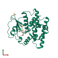 PDB entry 5yvn coloured by chain, front view.