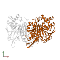 Isocitrate dehydrogenase [NAD] subunit gamma, mitochondrial in PDB entry 5yvt, assembly 1, front view.