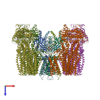 PDB entry 5ywb coloured by chain, top view.