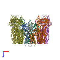PDB entry 5ywc coloured by chain, top view.