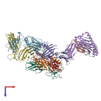 PDB entry 5yxu coloured by chain, top view.