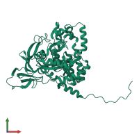 PDB entry 5yza coloured by chain, front view.